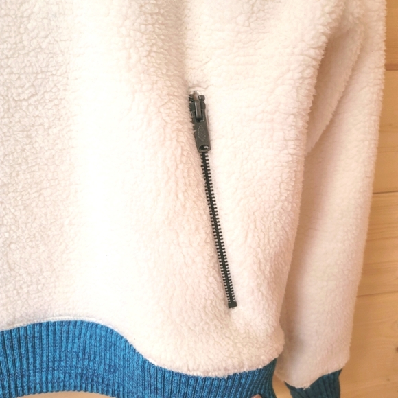 Free People Movement,  Over The Rainbow Fleece, Ivory/Blue/Pink, Size XS - Picture 7 of 12